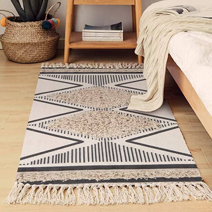 Hand Made Kilim Carpet, 150×100 cm - Off White Grey