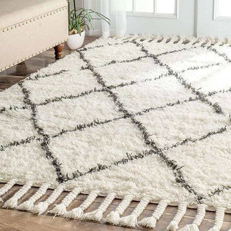 Hand Made Kilim Carpet, 150×70 cm - White Grey
