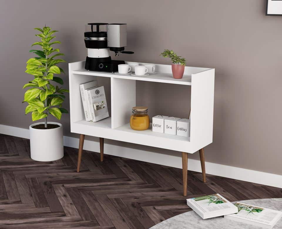 MDF Wood Coffee Table, 80x30x80 cm - White