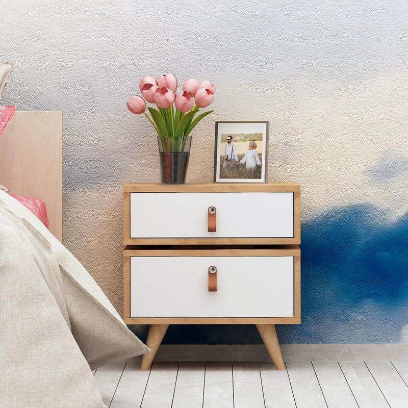 MDF Wood Modern Commode, 40x35x60 cm - Wooden White