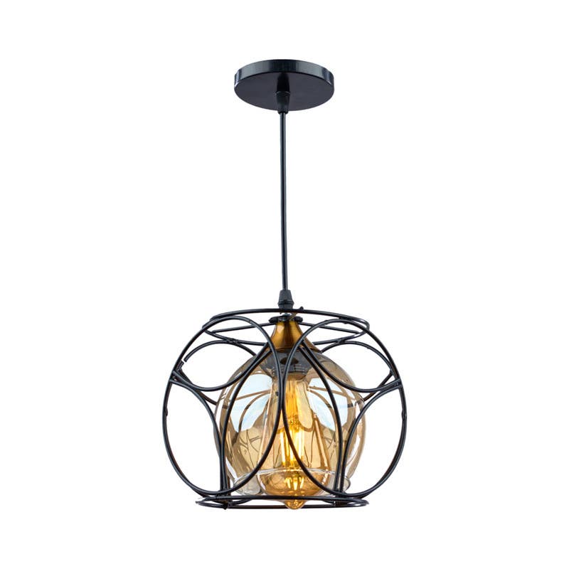 Metal Modern Chandelier, 25×25 Cm, 3 Lamp - Black