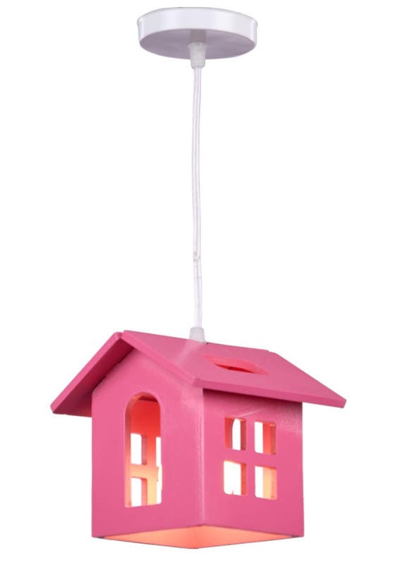 Wood Modern Chandelier, 15×15 Cm,1 Lamp - Pink
