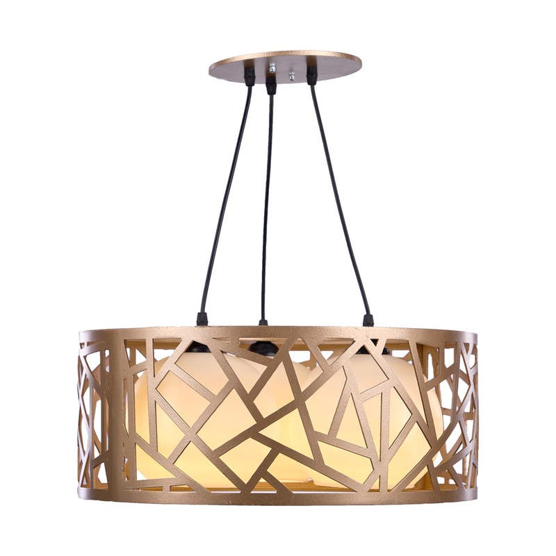 Wood Modern Chandelier, 20×50 Cm, 3 Lamp - Champagne