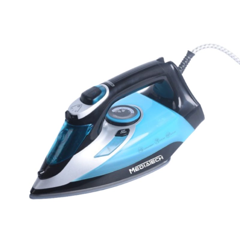 Media Tech Steam Iron, 2200 Watt, Ceramic Sole, MTC26 - Grey Blue