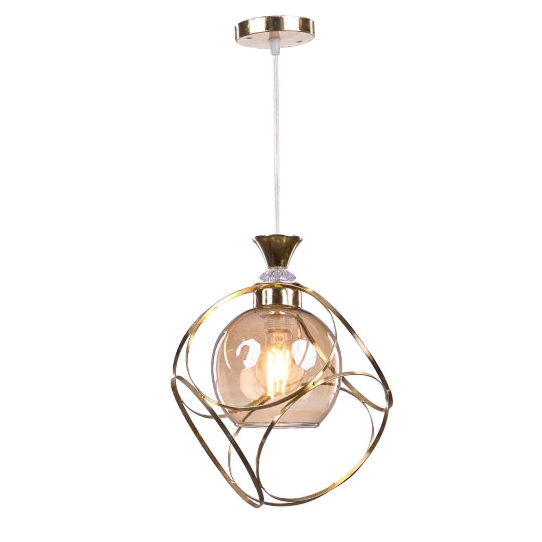 Aluminium&Glass Modern Chandelier, 15×20 Cm,1 Lamp - Gold