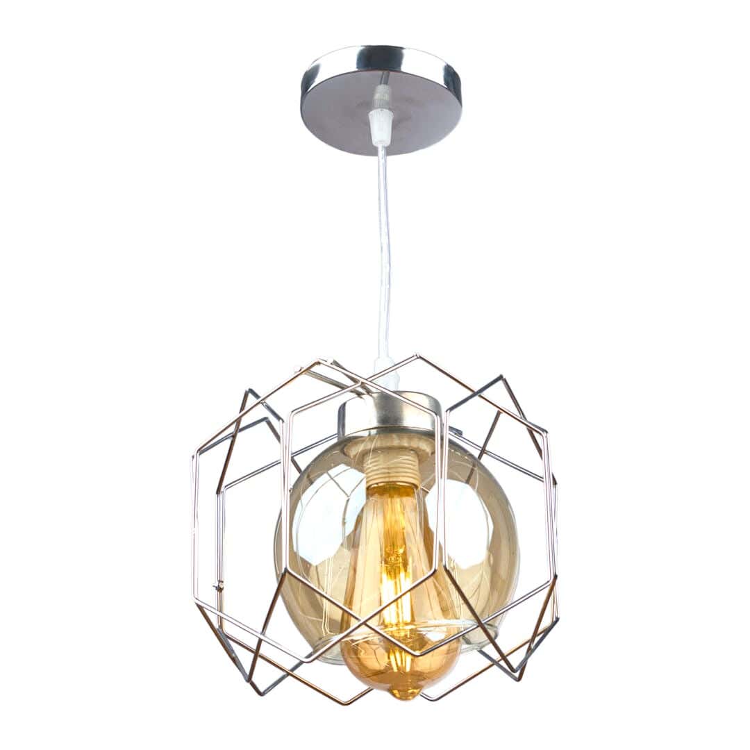 Aluminium Modern Chandelier, 20×20 Cm,1 Lamp - Silver