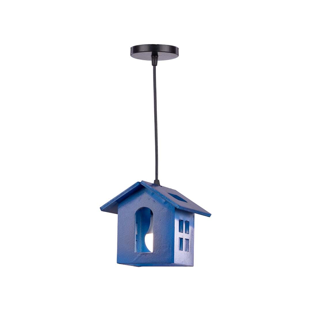 Wood Modern Chandelier, 15×15 Cm,1 Lamp - Blue