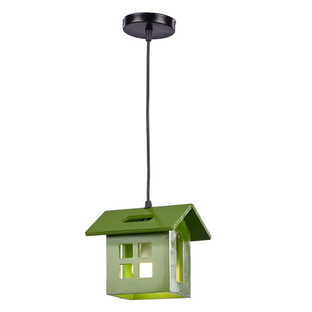 Wood Modern Chandelier, 15×15 Cm,1 Lamp - Green