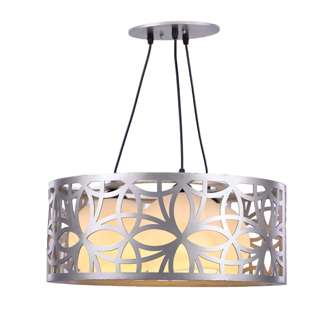 Wood Modern Chandelier, 20×50 Cm, 3 Lamp - Silver
