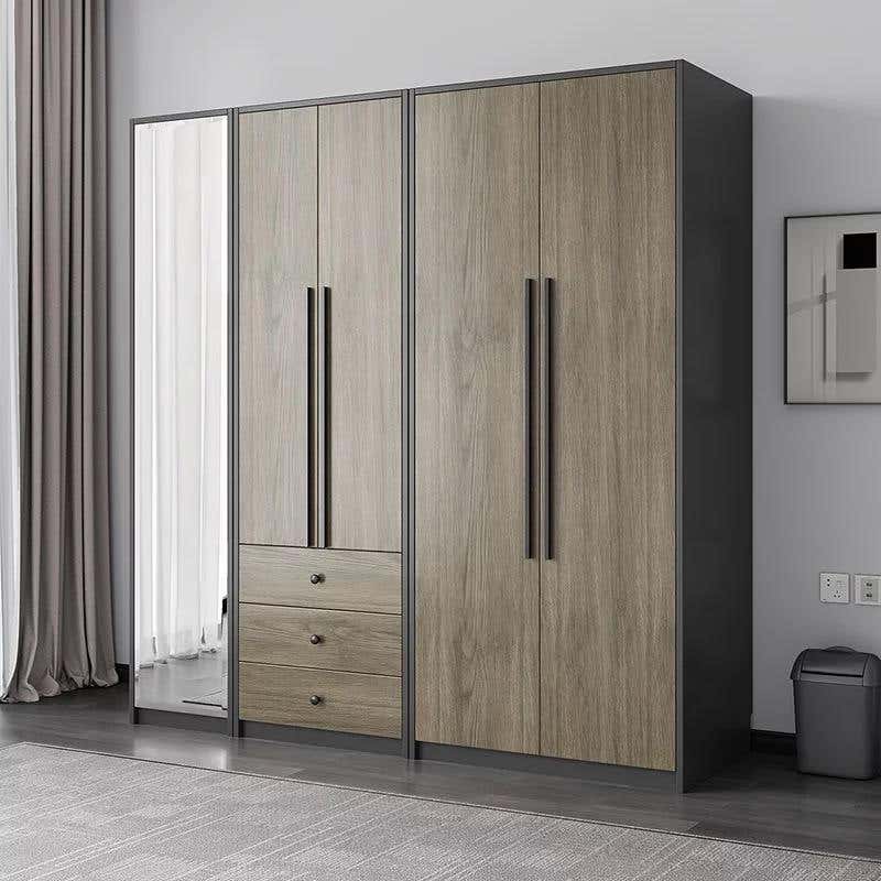 MDF Wardrobe, 200×220×50 Cm - Wooden