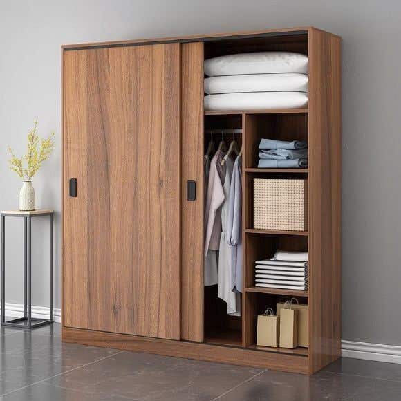 MDF Wardrobe, 160×210×60 Cm - Wooden