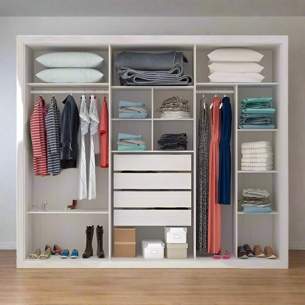 MDF Wardrobe, 200×220×50 Cm - White