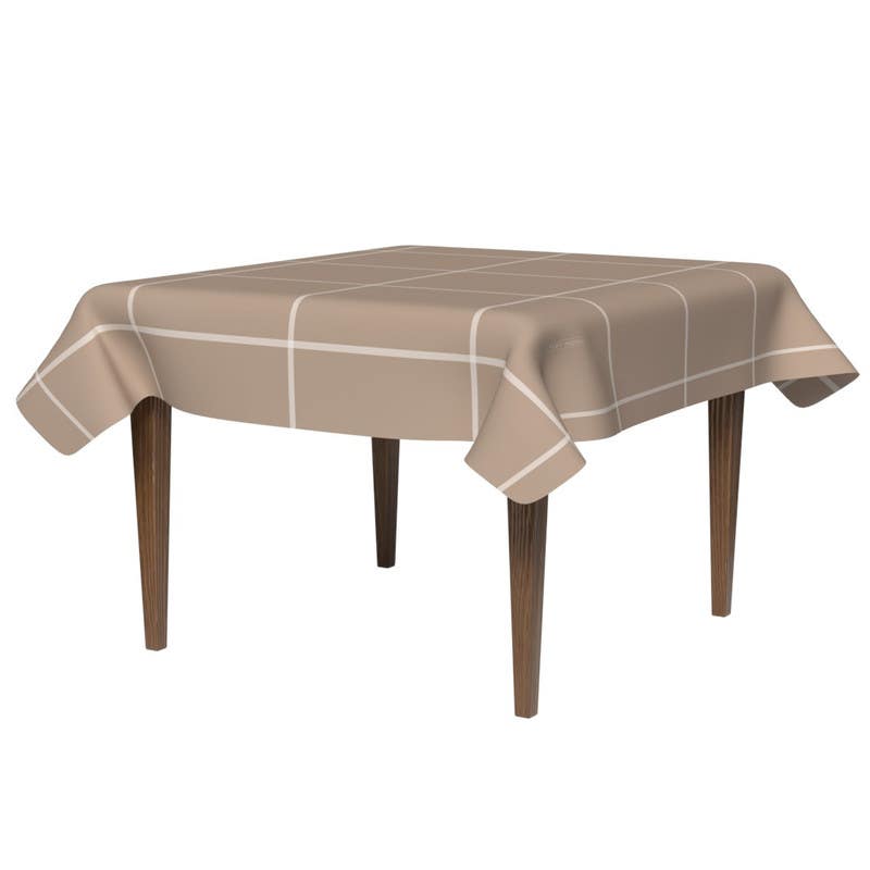 Polyester Tablecloth, 140×140 cm - Beige white