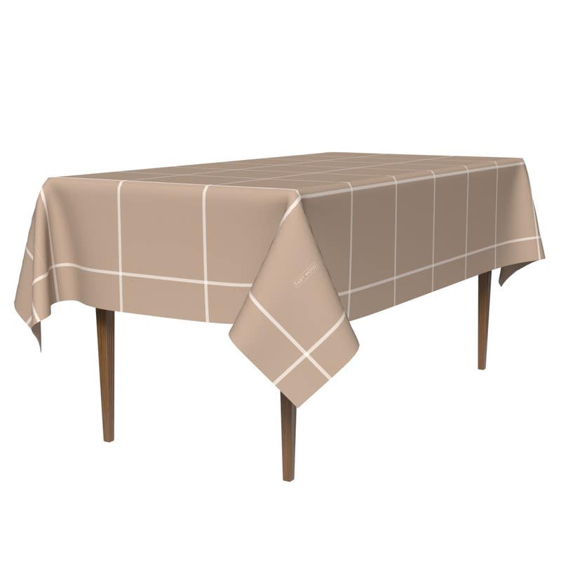Polyester Tablecloth, 140×300 cm - Beige white