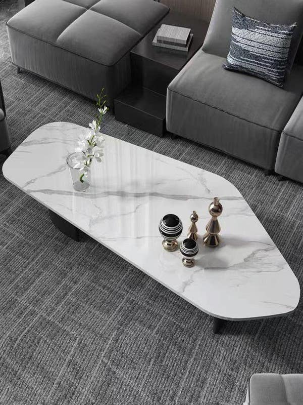 MDF Wood Center Table, 120x60x40cm - Black White