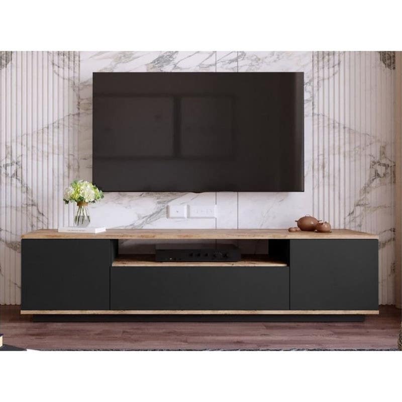 Mdf Tv Table, 160X45X30 Cm - Black Beige