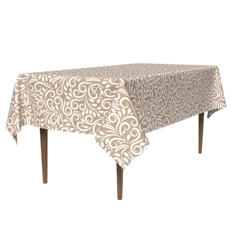 Polyester Tablecloth, 140×300 cm - Beige white