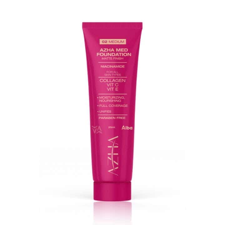 Azha Med 02 Foundation - Medium Shade With Matte Finish 25Ml