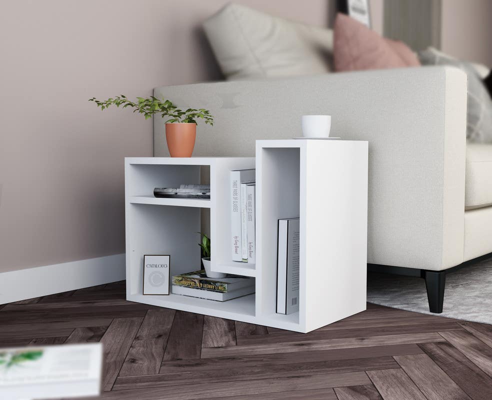 MDF Wood SideTable, 60x30x45 cm - White