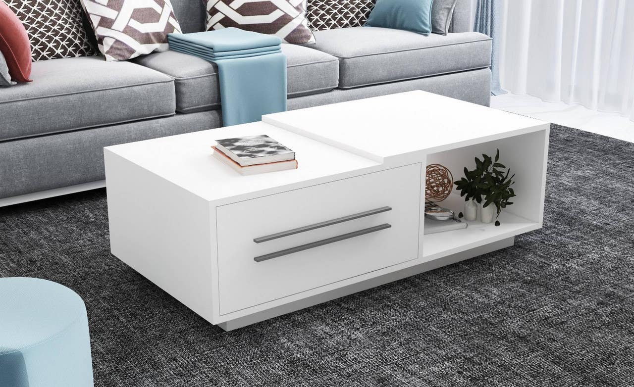 MDF Wood Center Table, 120x60x40 cm - White