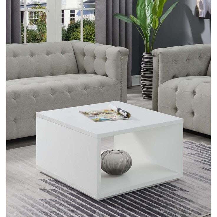 Thai MDF Wood . Center Table, 40x50x50 cm - White