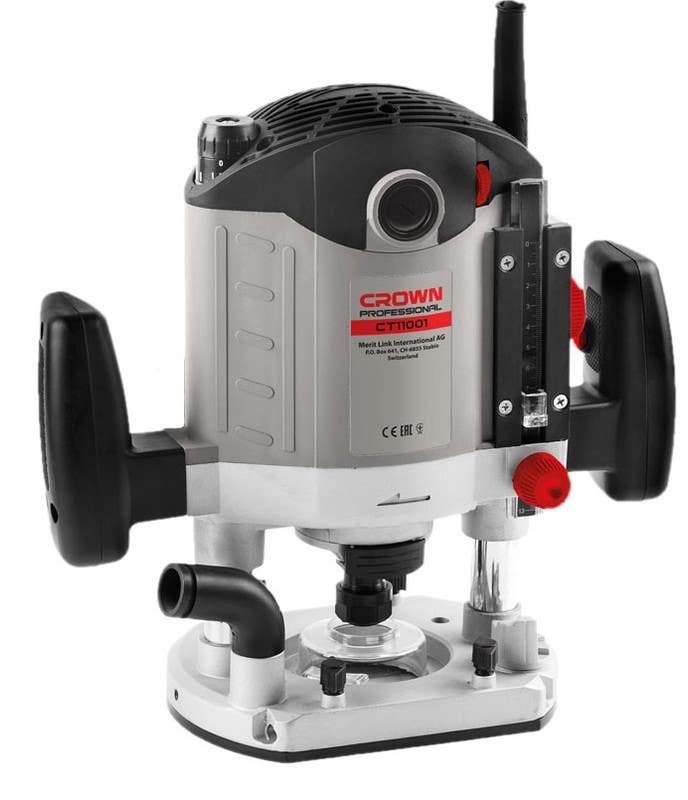 CROWN CT11001 Electric Router, 2100W, 12 mm - Grey Black