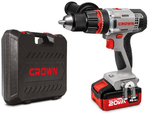 Crown Wireless Drill, 13 mm, 20 Volt, CT21076HMX-4 - Black Gray