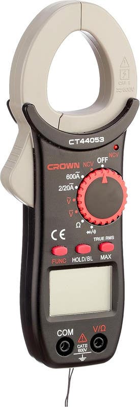 Crown CT44053 Digital Clamp Ammeter, 600V, 600A - Black Grey