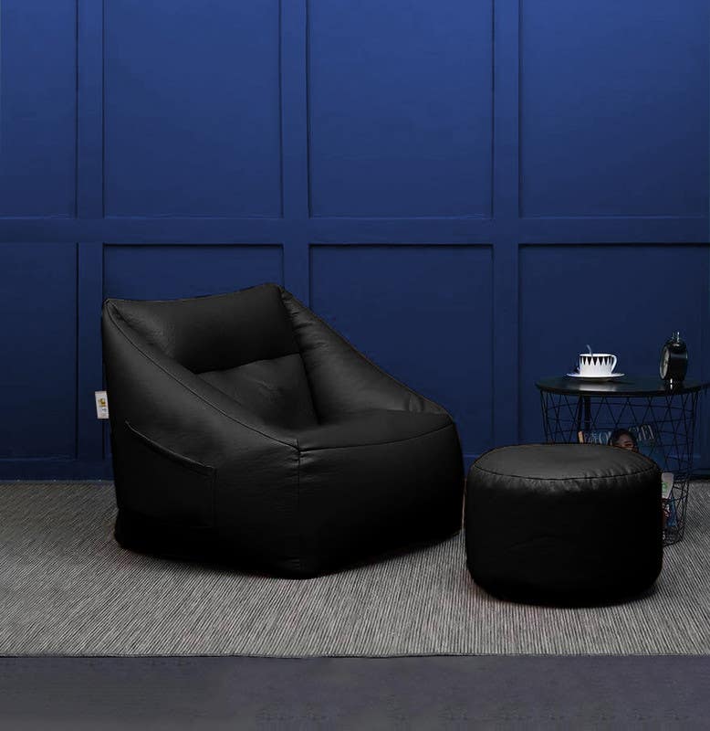Comfy Relaxation Bean Bag, Waterproof Fabric, 97×70×85 - Black