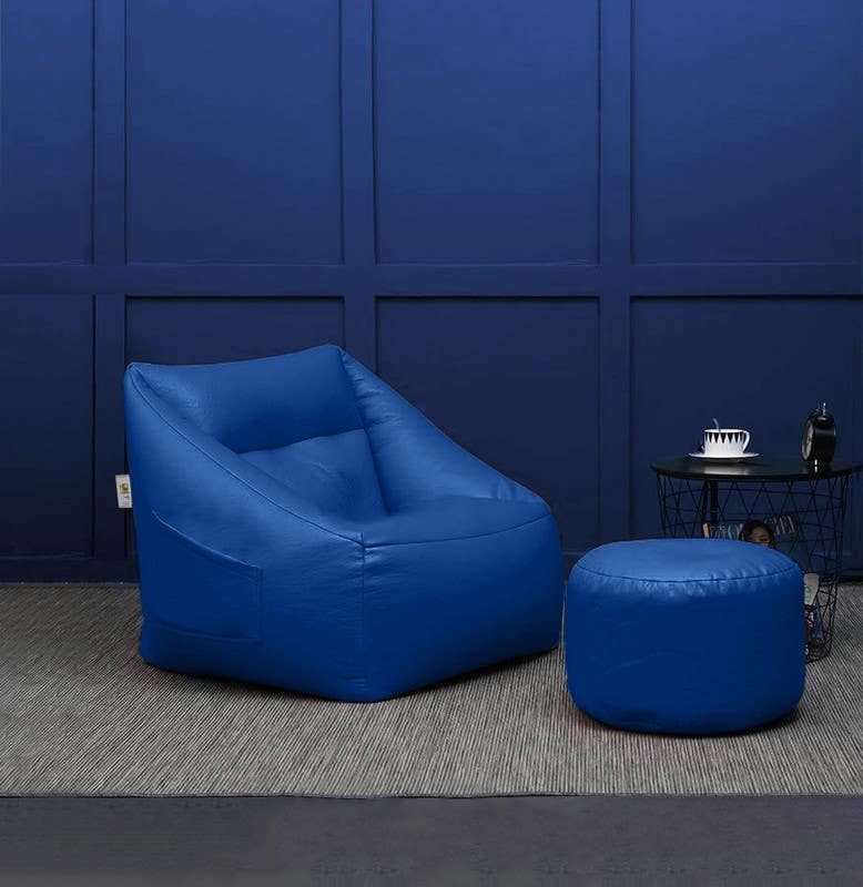 Comfy Relaxation Bean Bag, Leather, 97×70×85 cm