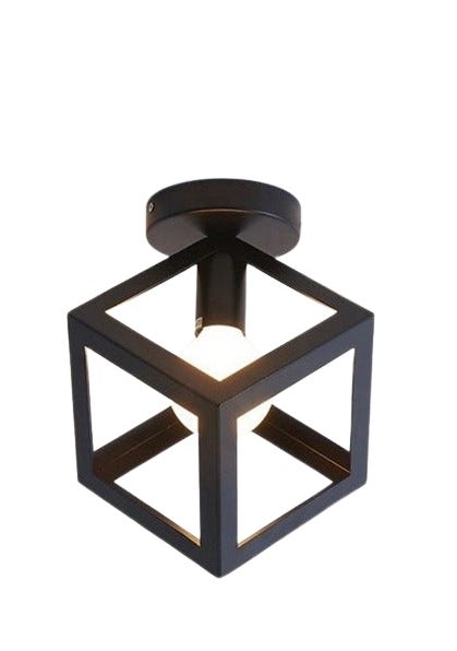 Metal Ceiling Pendant, Bulb,21×21 cm - Black
