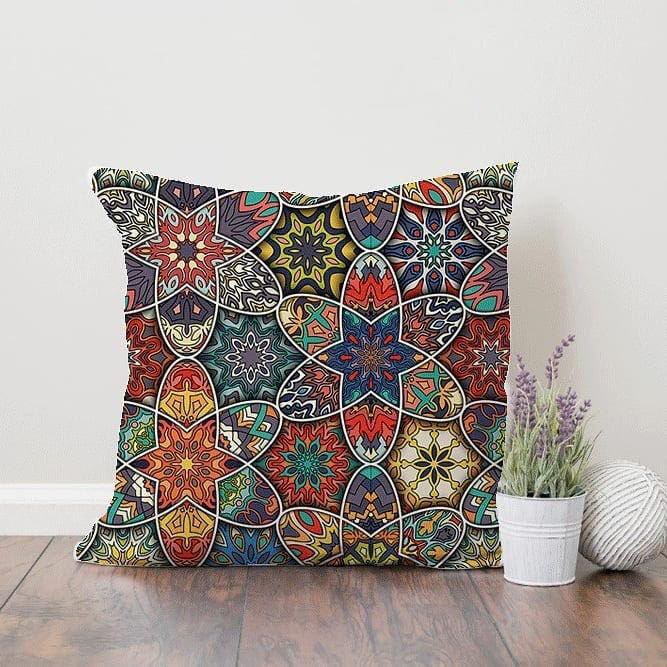Velvet Cushion, 50×50 cm - Multicolor