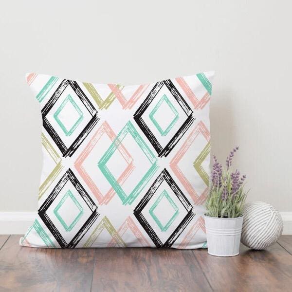 Velvet Cushion, 60×60 cm - Multicolor