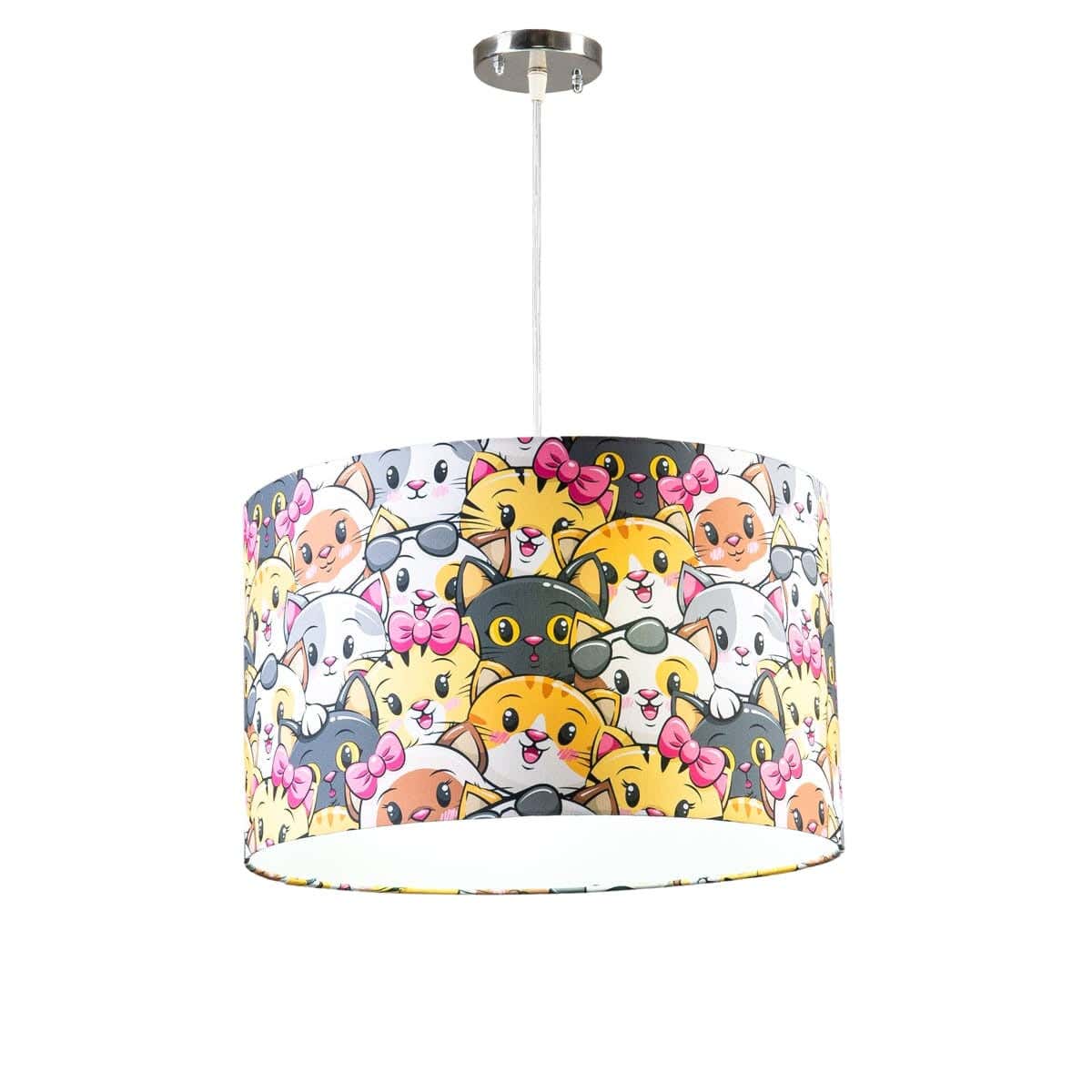 Steel Modern Chandelier, with Electro Static Paint, 1 Bulb - Multicolor