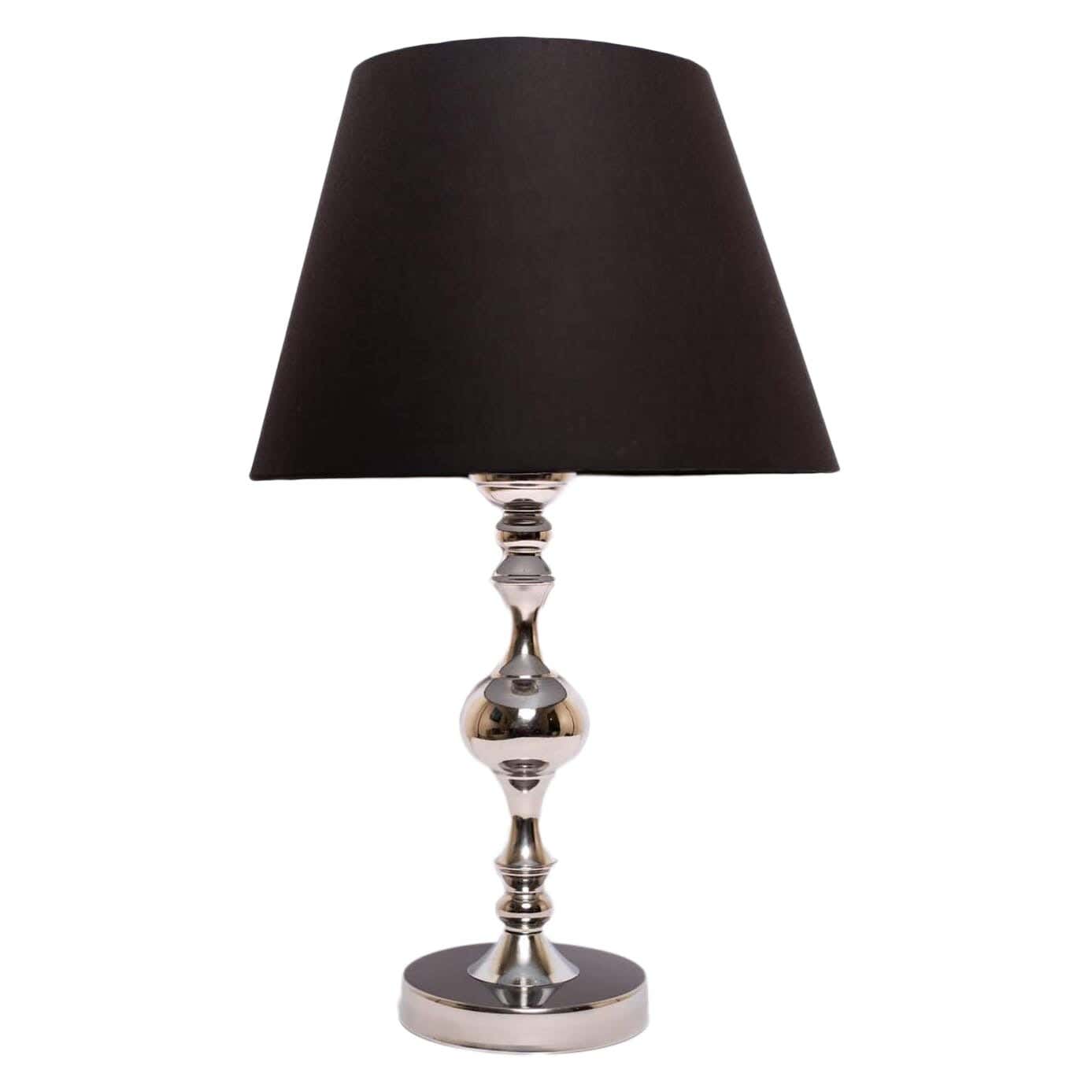 Steel Modern Lampshade, with Electro Static Paint, 1 Bulb - Silver Black