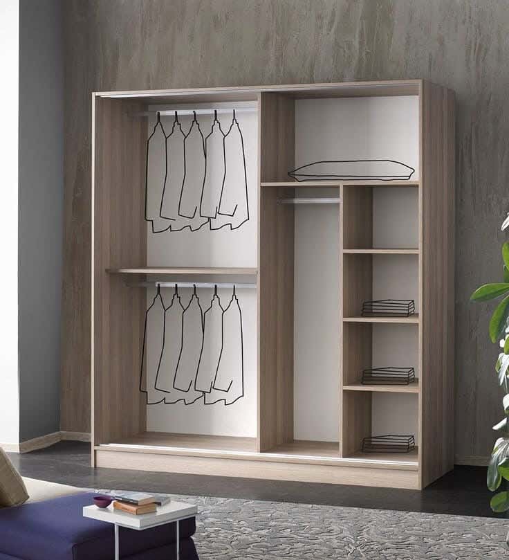 Dressing Room Set With Multiple Shelves And Candle Holders, Made Of Thai MDF Wood, 200×160×40 Cm - Wooden