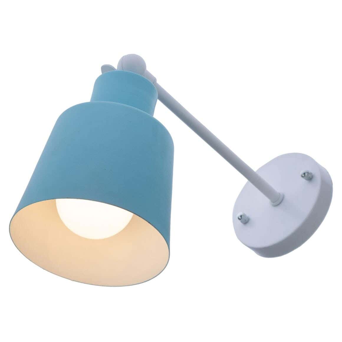Steel Wall Light Hanging, with Electro Static Paint, 1 Bulb - White Turquoise