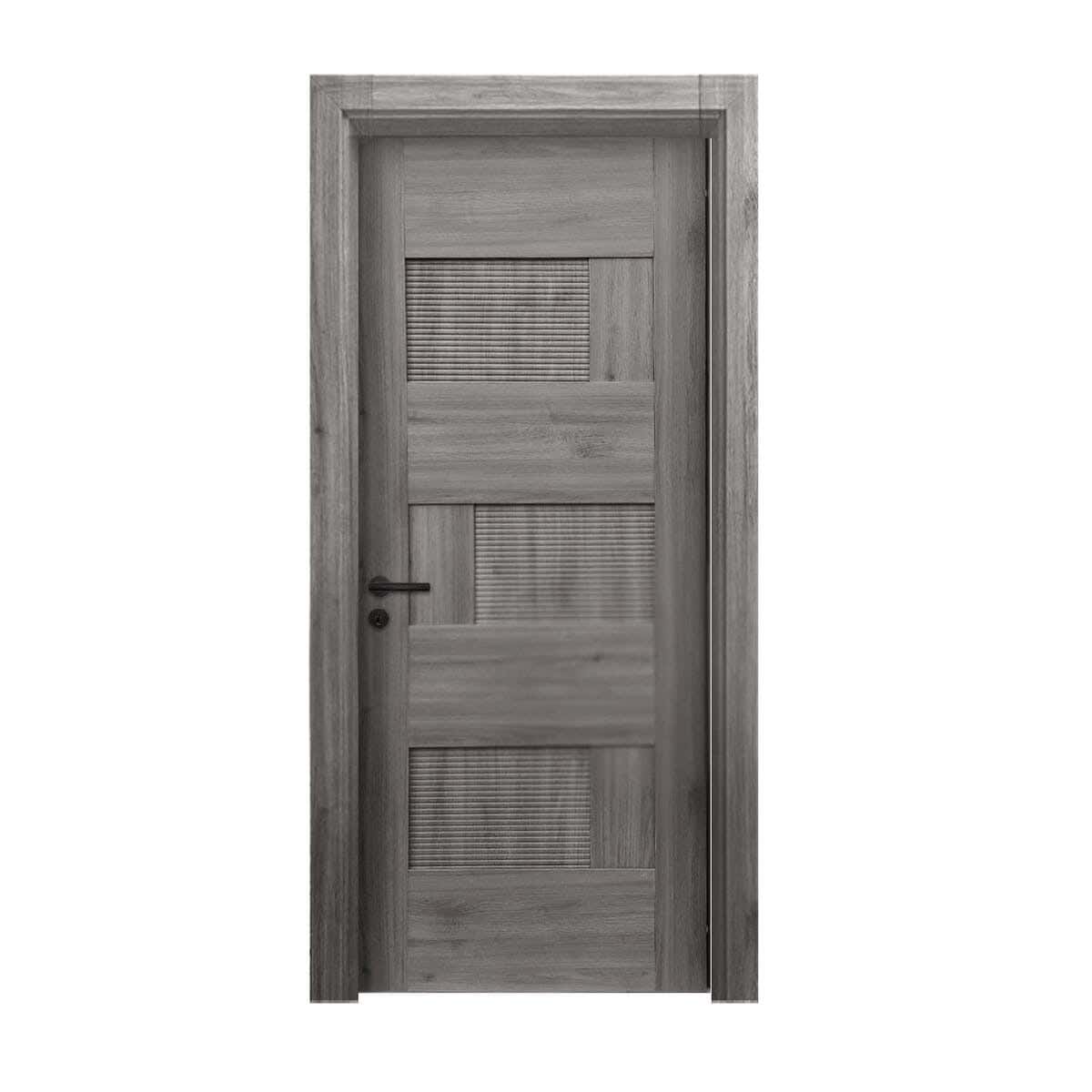 Pine Wood And MDF Bathroom Door, 215 X 90 Cm - Grey