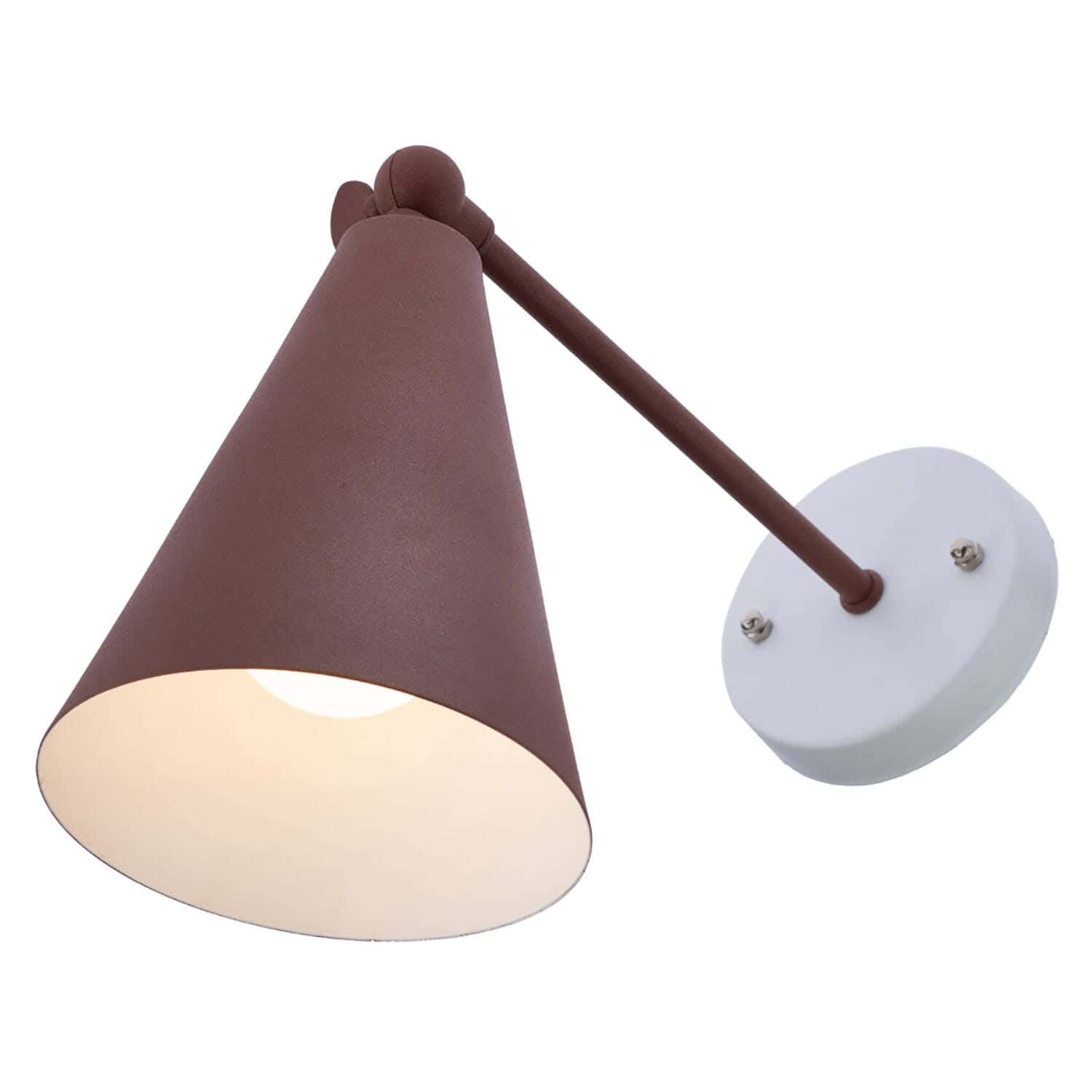 Steel Wall Light Hanging, with Electro Static Paint, 1 Bulb - White Brown