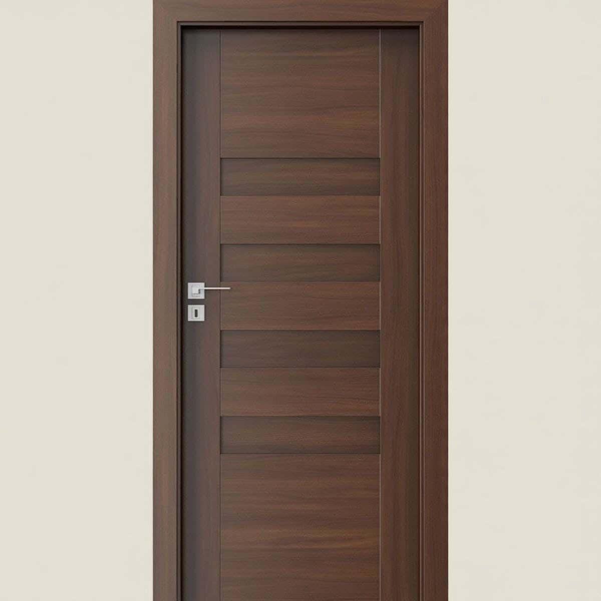 Apartment Door Made Of Pine Wood And MDF, 220 X 100 Cm - Brown