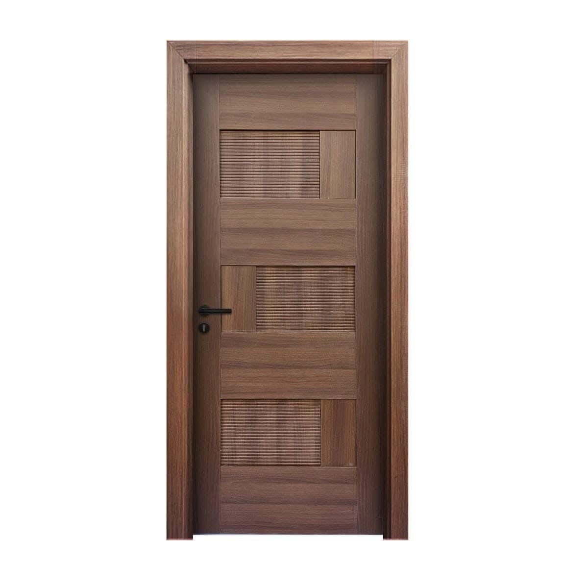 Bathroom Door Made Of Pine Wood And MDF, 215 X 80 Cm - Brown