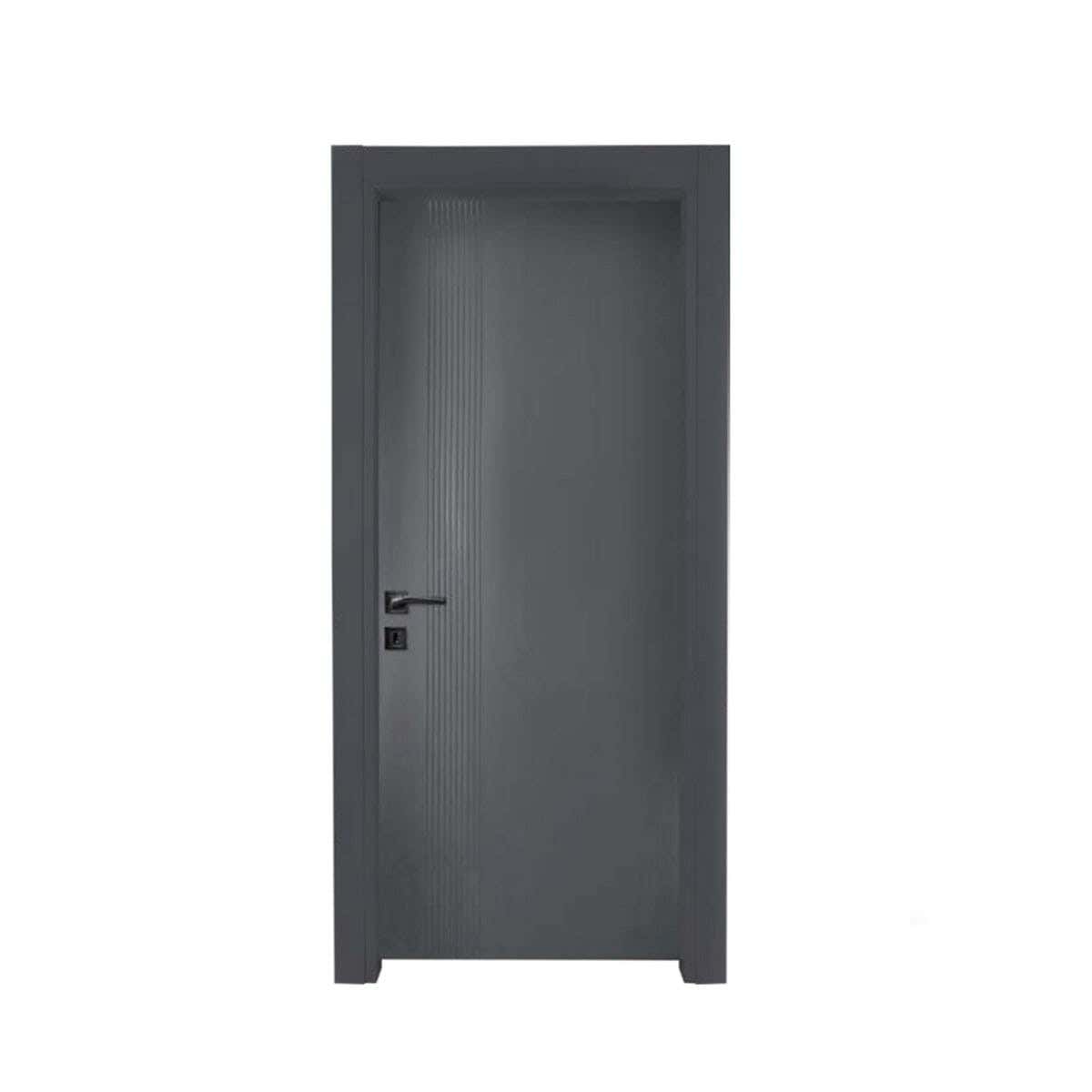 Pine Wood Room Door, 215X90 Cm - Dark Grey