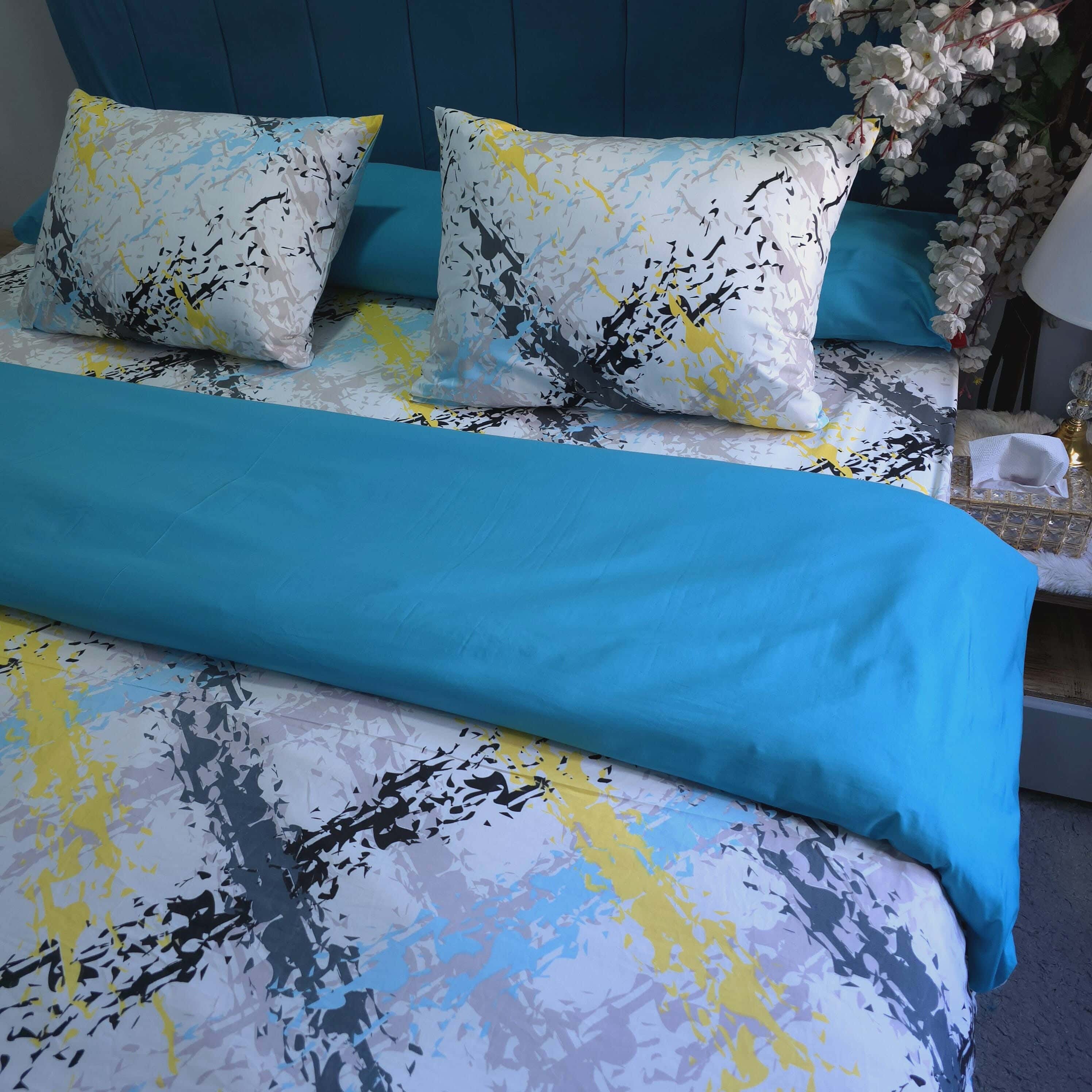 Golden Bed High-Quality Cotton Duvet Cover 230x240 CM Suitable for Large Bed - Aqua
