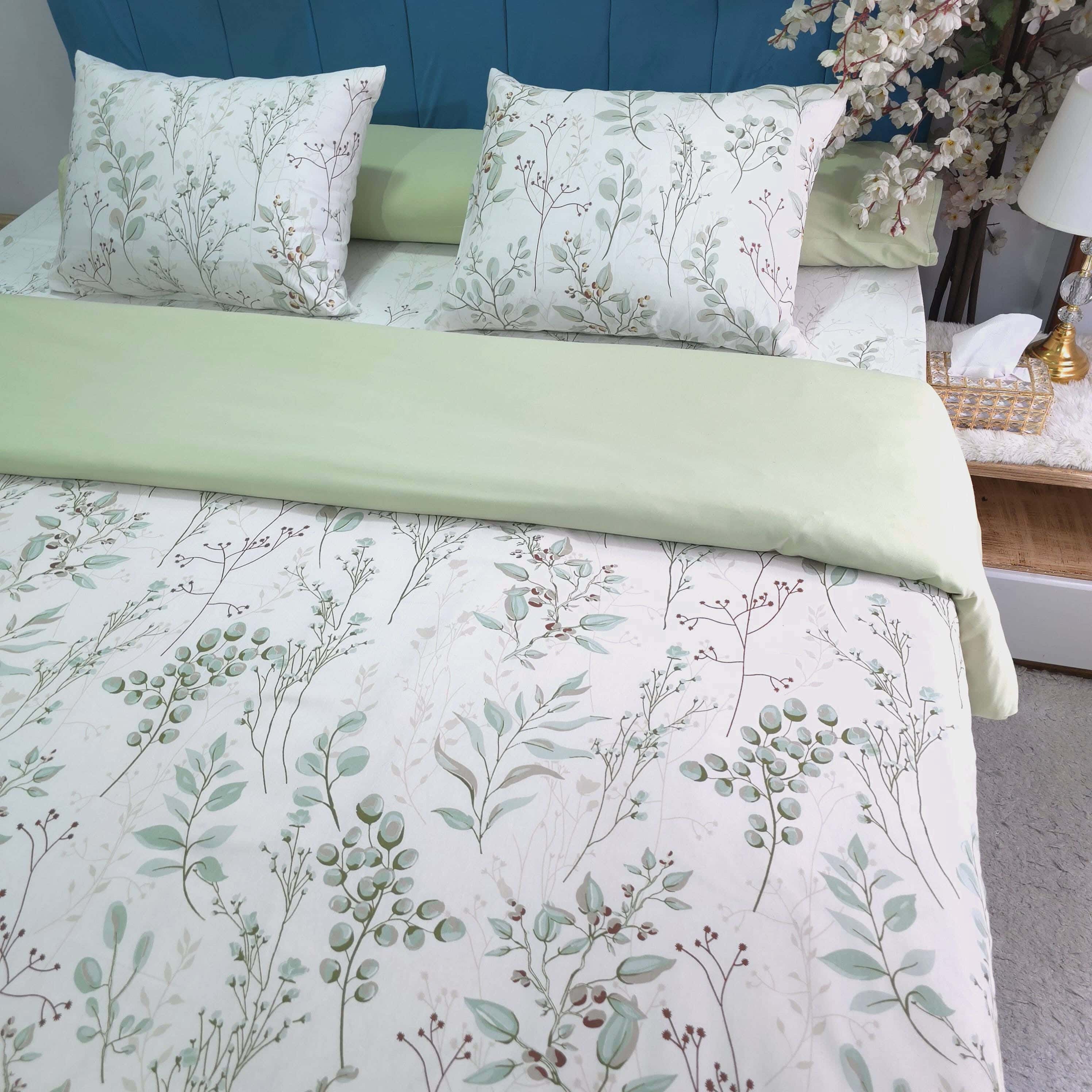 Golden Bed High-Quality Cotton Duvet Cover 230x240 CM Suitable for Large Bed - Mint Green