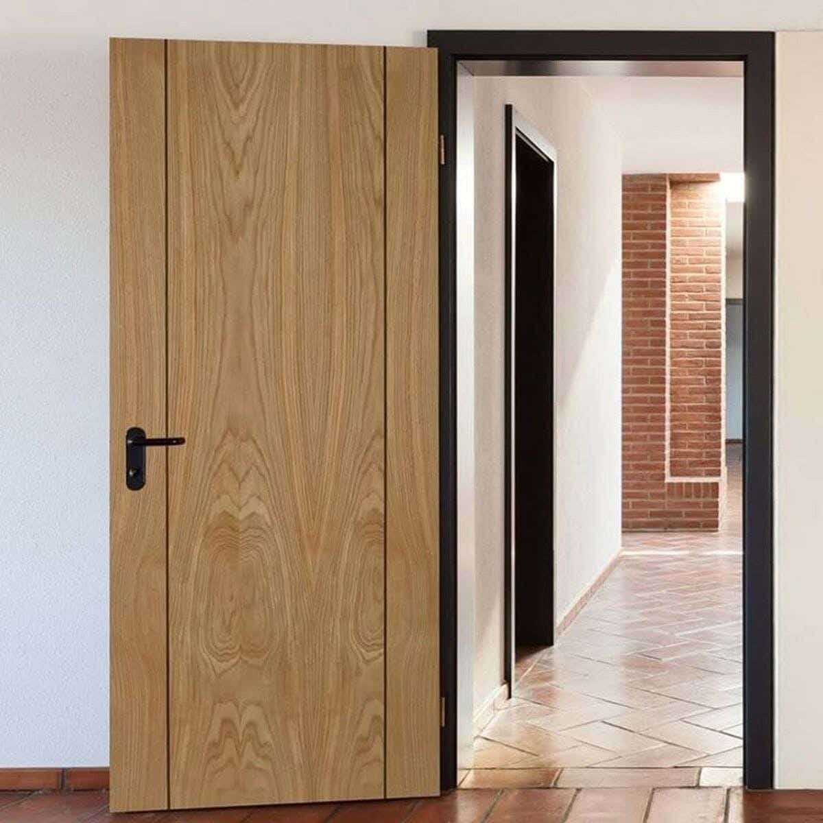 Pine Wood Room Door, 215 X 90 Cm - Brown
