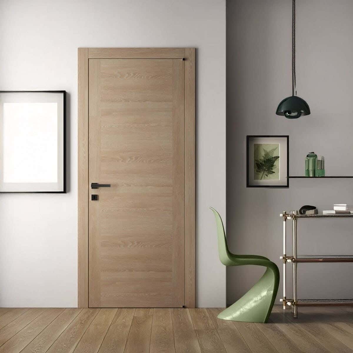 Pine Wood Room Door, 215 X 90 Cm - Beige
