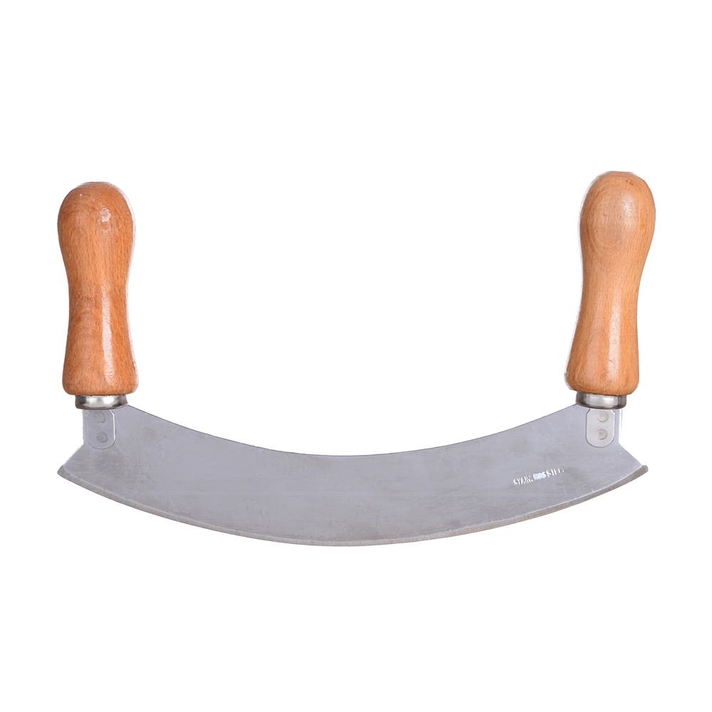 Rocky Stainless Steel Molokhia Chopper with Wooden Handle - Silver