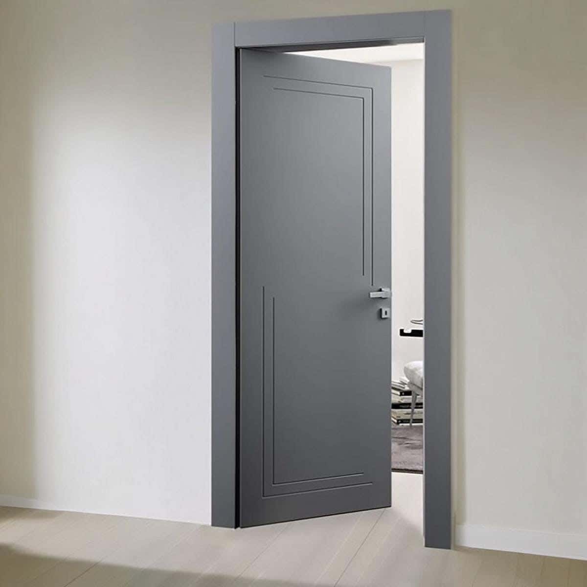 Pine Wood Room Door, 215X90 Cm - Dark Grey