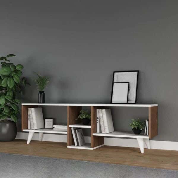 MDF Wood TV Table, 160 ×40 ×40 cm - Beige White
