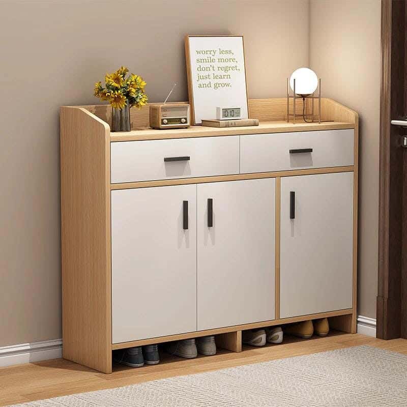 MDF Wood Shoe Organzer, 160 × 100 × 30 Cm - White Beige